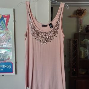 NY& Company sequined blush tank top